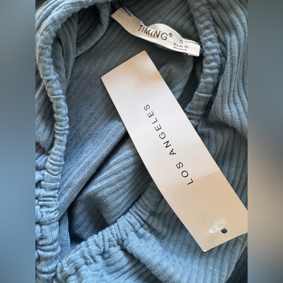 Timing Light Blue Ruched Crop Top - Picture 15 of 15